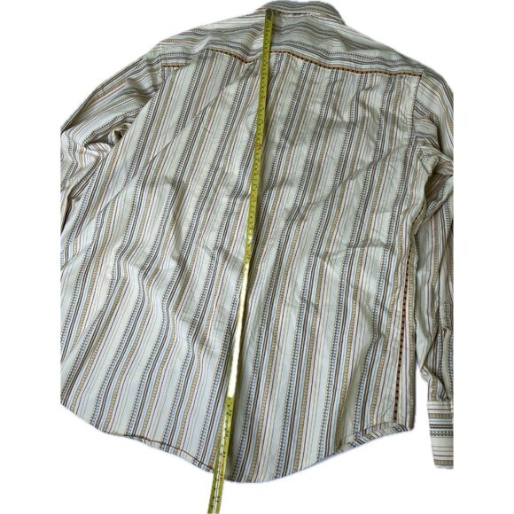 Robert Graham Mens Medium Yellow Striped Long Sleeve Button Down Shirt 2XL - Picture 11 of 11